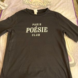 H&M black shirt Paris poésie club